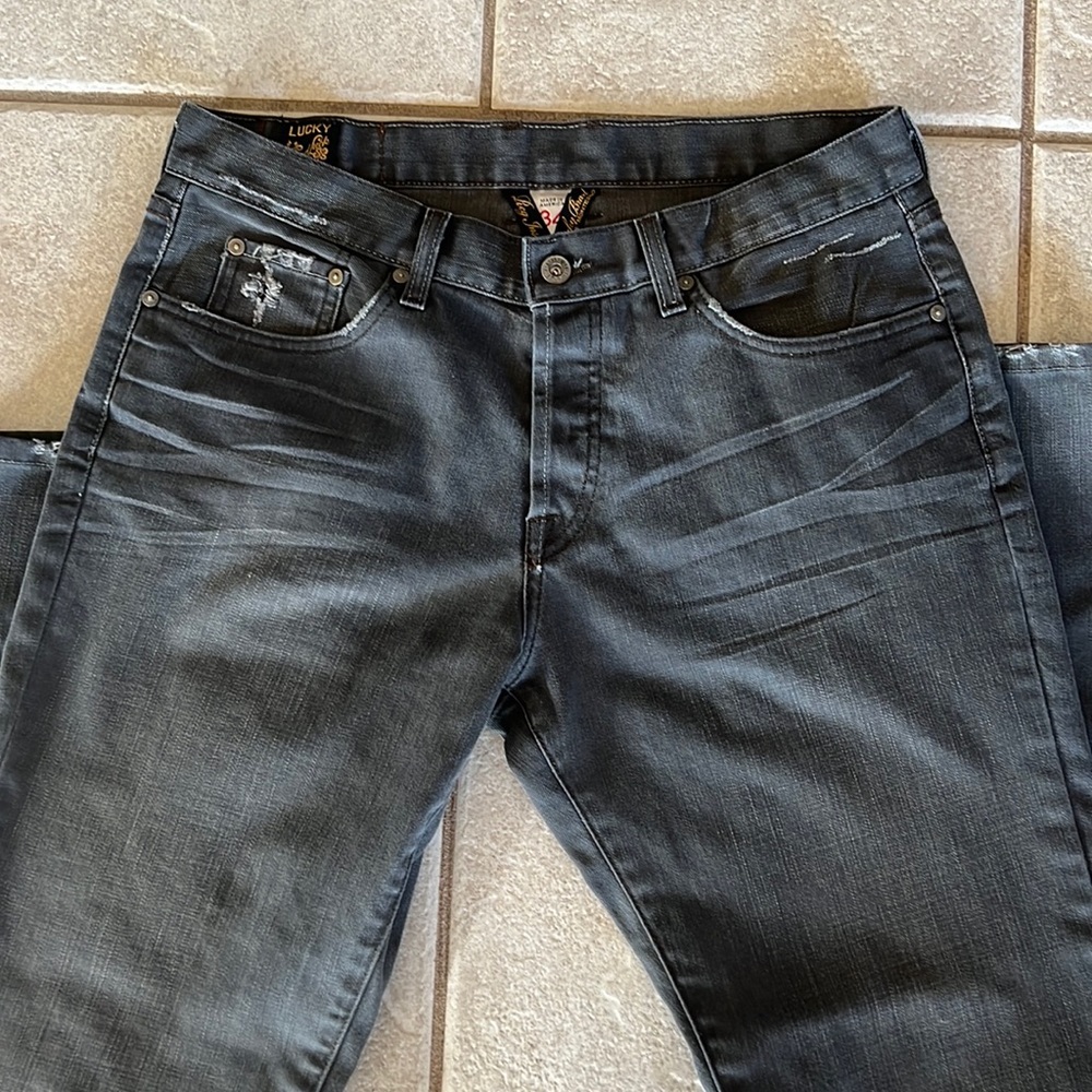 LUCKY BRAND Black Men’s Jeans 34 Bootcut 3 Button Fly